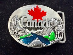 Canada Beautiful Country Commemorative Nature Wildlife Fish Scene Belt Buckle
