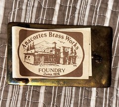 CIANBRO WESTBROOK 1987-88 BELT BUCKLE Anacortes Brass, USA RARE MADE IN USA