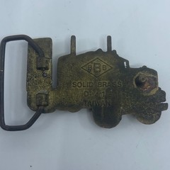 Vtg BBB Baron Solid Brass Semi Truck Belt Buckle D4181 3.5×2&Prime;