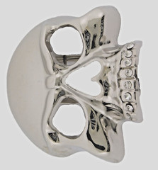 Skull Belt Buckle Men Silver Metal Skeleton Rhinestones Halloween Costume Pirate