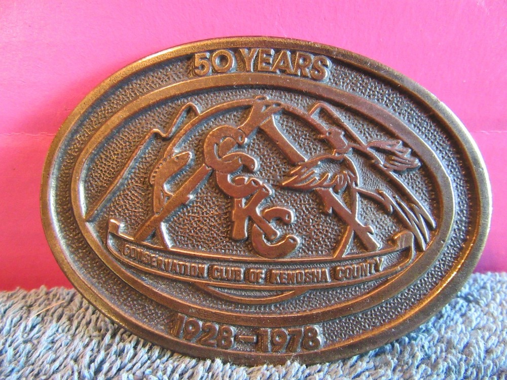 1978 Conservation Club Of Kenosha County 50 Years Belt Buckle Wisconsin