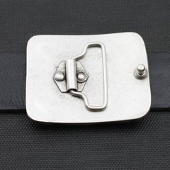 Rectangular Belt Buckle Silver Geometric For Interchangeable Belts 40mm