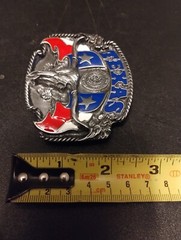NEW Vintage Siskiyou Republic of Texas Flag Longhorn Belt Buckle Lone Star State