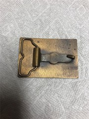 RM Lacquer Brass Belt Buckle Vintage
