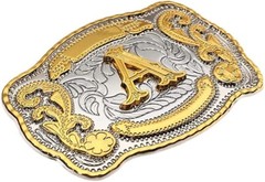 INITIAL (A) BELT BUCKLE LETTER COWBOY WESTERN RODEO TEXAS STAR Hebillas Vaqueras