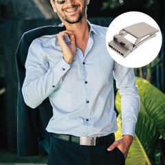 1Pc Scratch Resistant Automatic Belt Buckle for Men&rsquo;s Formal Attire