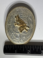 Justin Silver Mexico Bull Rider Belt Buckle