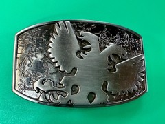 Eagle Phoenix Bird Spreading Wings Multi Layer Silver Color Belt Buckle