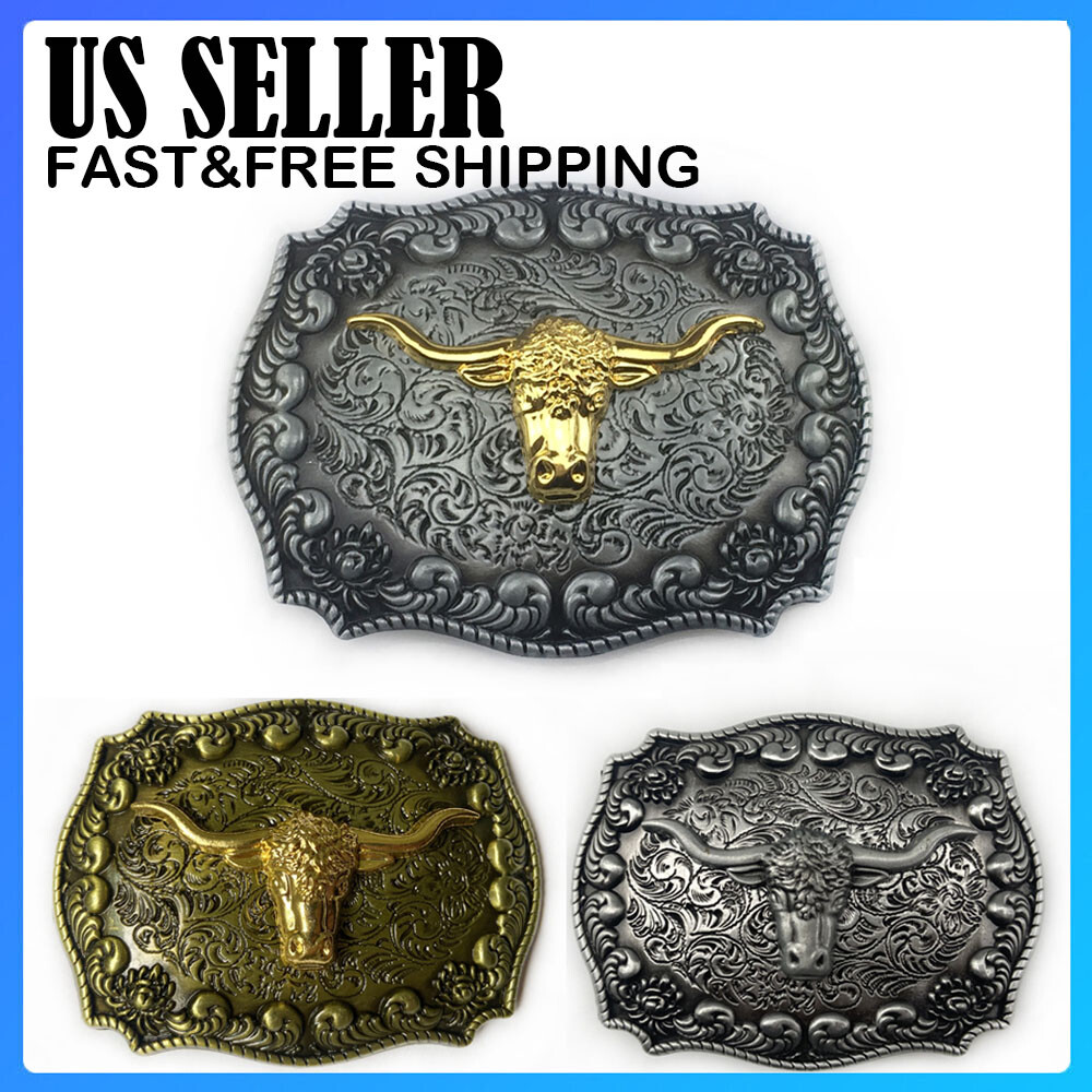 Cow Head Belt Buckle for Men- Western Rodeo Cowboy Large Belt Buckles Kirsite