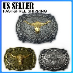 Cow Head Belt Buckle for Men- Western Rodeo Cowboy Large Belt Buckles Kirsite