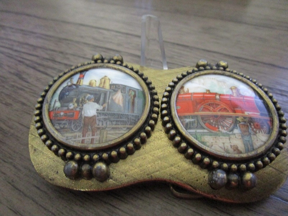 Vintage Very Unusual Double Western Railroad Belt Buckle #311Q