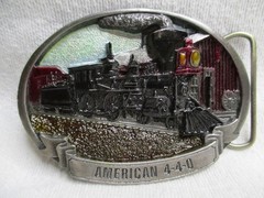 Vintage American 4-4-0 Steam Locomotive Belt Buckle 1987 C+J CJ1440 Railroad