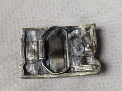 vintage USA made ELEPHANT belt buckle 1980s enamal BRASS animal AFRICAN cowboy