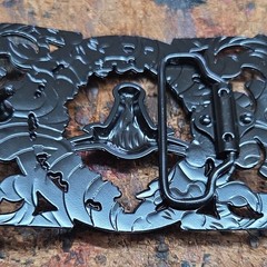 Rectangle Western Metal Belt Buckle Longhorn Bull Head Silver/Black 1.5in
