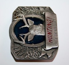 C&J Inc Belt Buckle (HUNTING! A TRADITION) BLUE ENAMEL – 1997