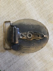 Vintage Hit Line Corporate Brass Belt Buckle ASTRO MUD INC Graham TX Read