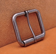 2&Prime; (51mm) Mens Roller Belt Buckle Heel Bar Leather Belt Buckles Antique Silver