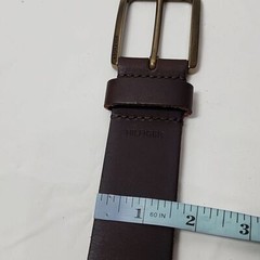Tommy Hilfiger Men&rsquo;s Brown Chocolate Leather Belt Size 32 NWT