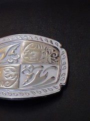 Belt Buckle Silver on White Western/Cowboy Vintage New Never used Made in USA