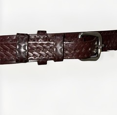 Boston 1.75” Garrison Dark Brown Leather Silver Buckle Belt Made In USA Sz 50