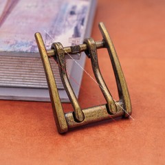 Sturdy Antique Brass Double Pin Prong Leathercraft Belt Buckle Fits 45mm Strap