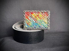 Hand Painted Pride Art Belt Buckle Abstract Expressionism OOAK Darren McNeese