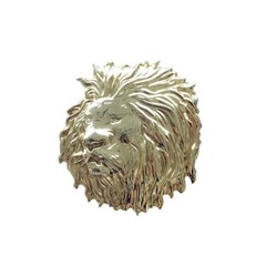 Gold Color Plated Lion Head Animal Wildlife Western Belt Buckle