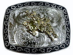 BULL RIDER BELT BUCKLE MAP FLAG WESTERN COWBOY RODEO HEAVY Hebillas Vaqueras