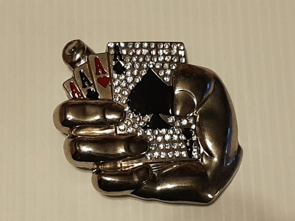 4 ACES PLAYING CARD 4 OF KIND / HAND Metal Belt Buckle