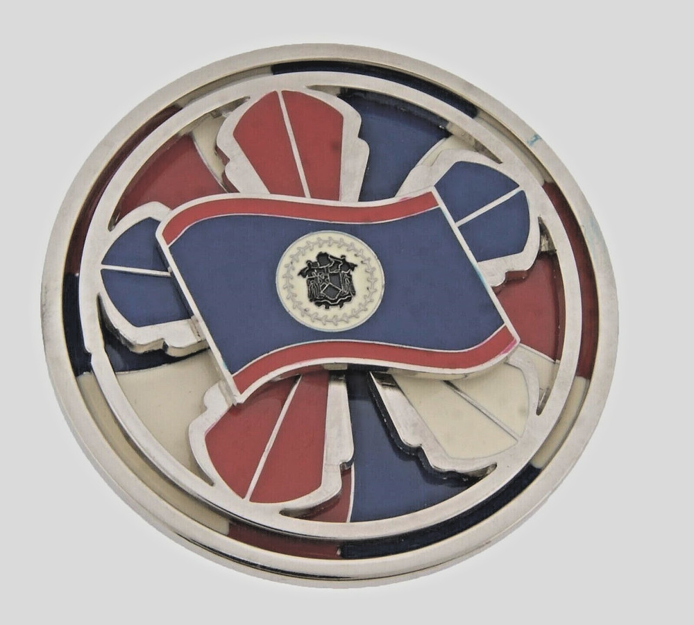 Belize & USA Flags Belt Buckle Vintage Blue Spinners Belizean Women Men Western