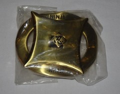 Vintage 1970s Ninja Star (removable) Solid Brass Belt Buckle