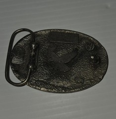 Men&rsquo;s Oval Eagle Western Belt Buckle Silver Black Green Red