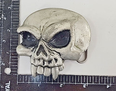 Mobtown Chicago Belt Buckle Mens Skull Monster 2000 Vintage Silver Tone