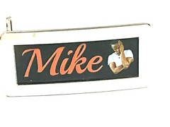Adjustable Silver Belt Buckle Personalized Custom Black Letters Any Name or Word