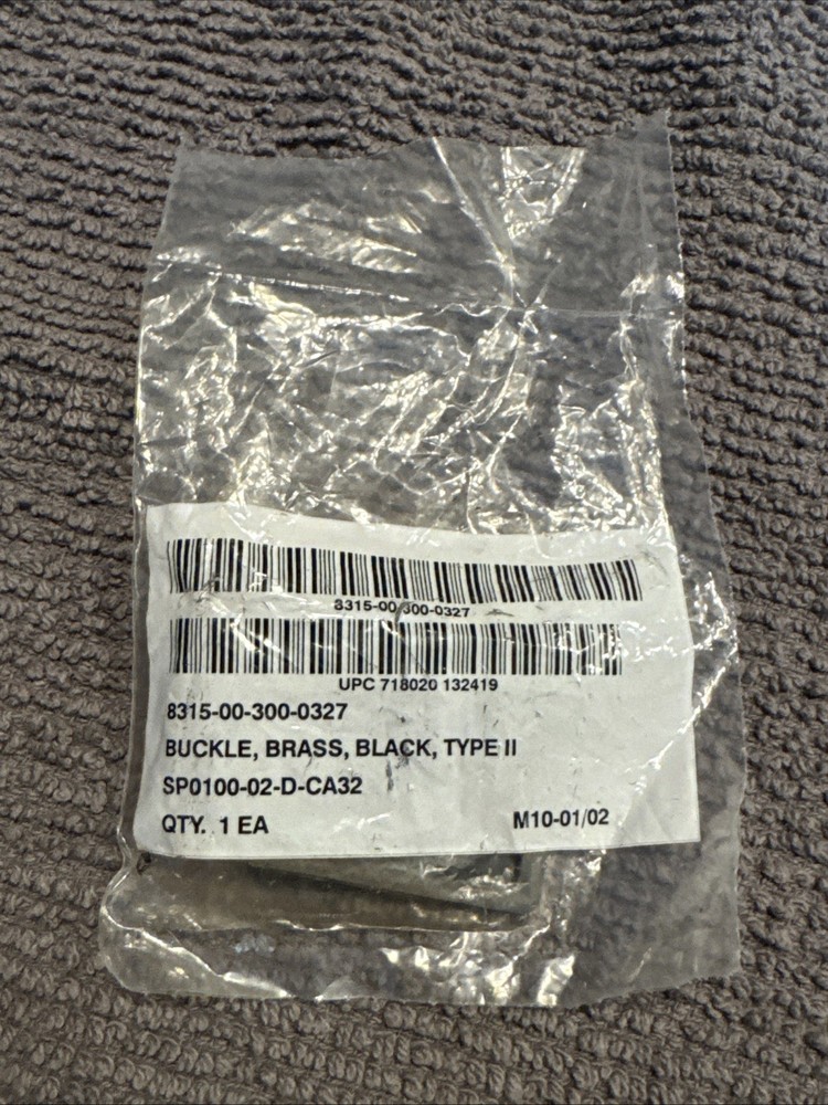 US Military Buckle Brass Black Type II NSN 8315-00-300-0327 NOS Sealed