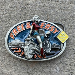 Free & Easy « Slippery When Wet » Tanside Belt Buckle 1992 Dragon Collection B28