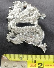 DRAGON FIRE FLAME BREATHING SOLID BRASS CHROME PLATED BARON BELT BUCKLE 1981