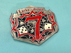 Lucky Seben 7 Seven’s Vegas gambling dice 04 Great American Products belt buckle
