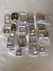 Lot of Belt Buckles Assorted Sizes All Metal Different Finishes (17 total) Craft