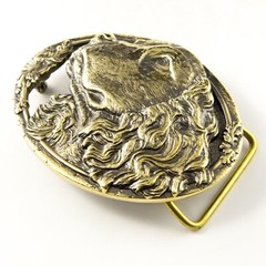 Cocker Spaniel brass belt buckle, Cocker Spaniel dog head, Hunting dog buckle