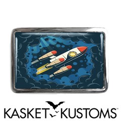 Rocketship Belt Buckle – Retro Spaceship Illustration Belt Buckle – 762