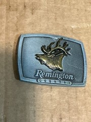 Used Colorful Metal Alloy Remington Arms Bugling Elk Belt Buckle