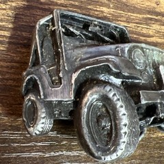 Vintage 1978 « 4×4 » 3D Pewter Jeep Bergamot Brass Works Belt Buckle # J-39