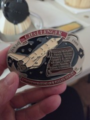Vintage NASA Space Shuttle CHALLENGER Jan 28 1986 Commemorative Belt Buckle 2349