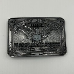 Men&rsquo;s Western Metal Belt Buckle Black NRA Leadership Freedom Eagle 1.5in