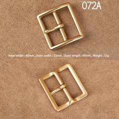 Solid Brass Pin Buckle Leather Craft DIY Belt Men Women 38mm 40mm Polished Gold