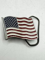 American Flag USA &lsquo;Murica Patriotic Red White Blue Stars & Stripes Belt Buckle