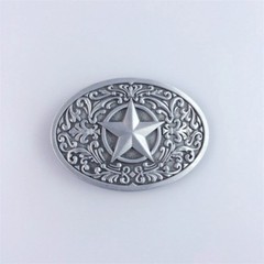Antique Silver Southwest Star Western Oval Belt Buckle also Stock in the US