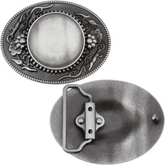 2Pcs Cowboy Belt Buckles Western Cowboy Belt Fastener Flower Pattern Cowboy Cow
