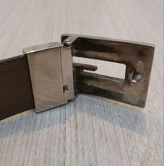 GUCCI buckle belt G Logo Silver hardware Made in Italy Leather Black Brown Men&rsquo;s